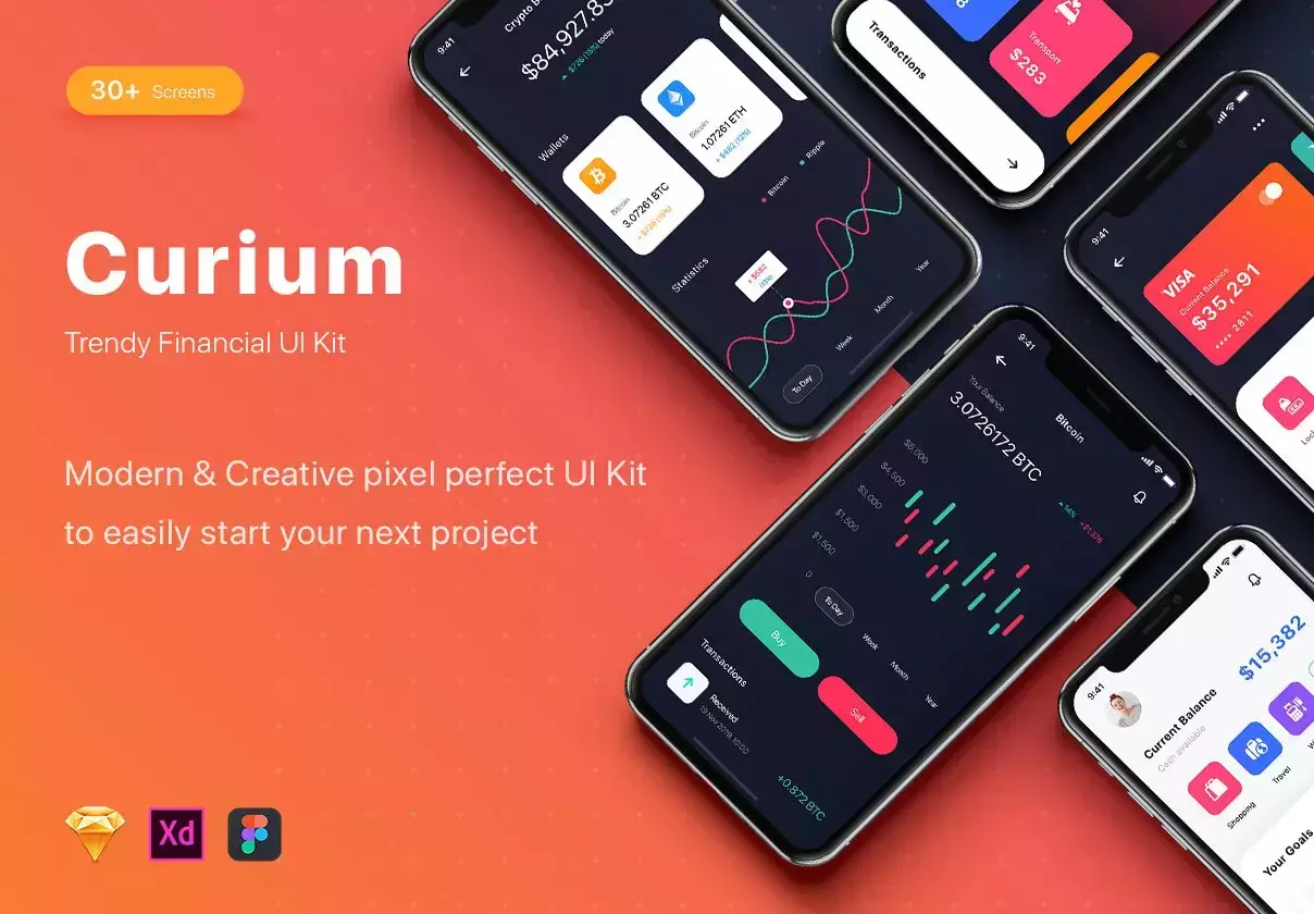 Multipurpose iOS UI Kit for Sketch, XD & Figma.