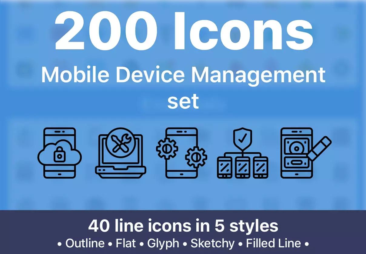 200 Mobile Device Management Icons