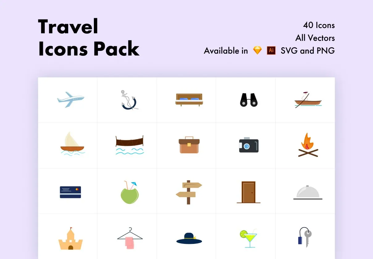 Travel Color Icons