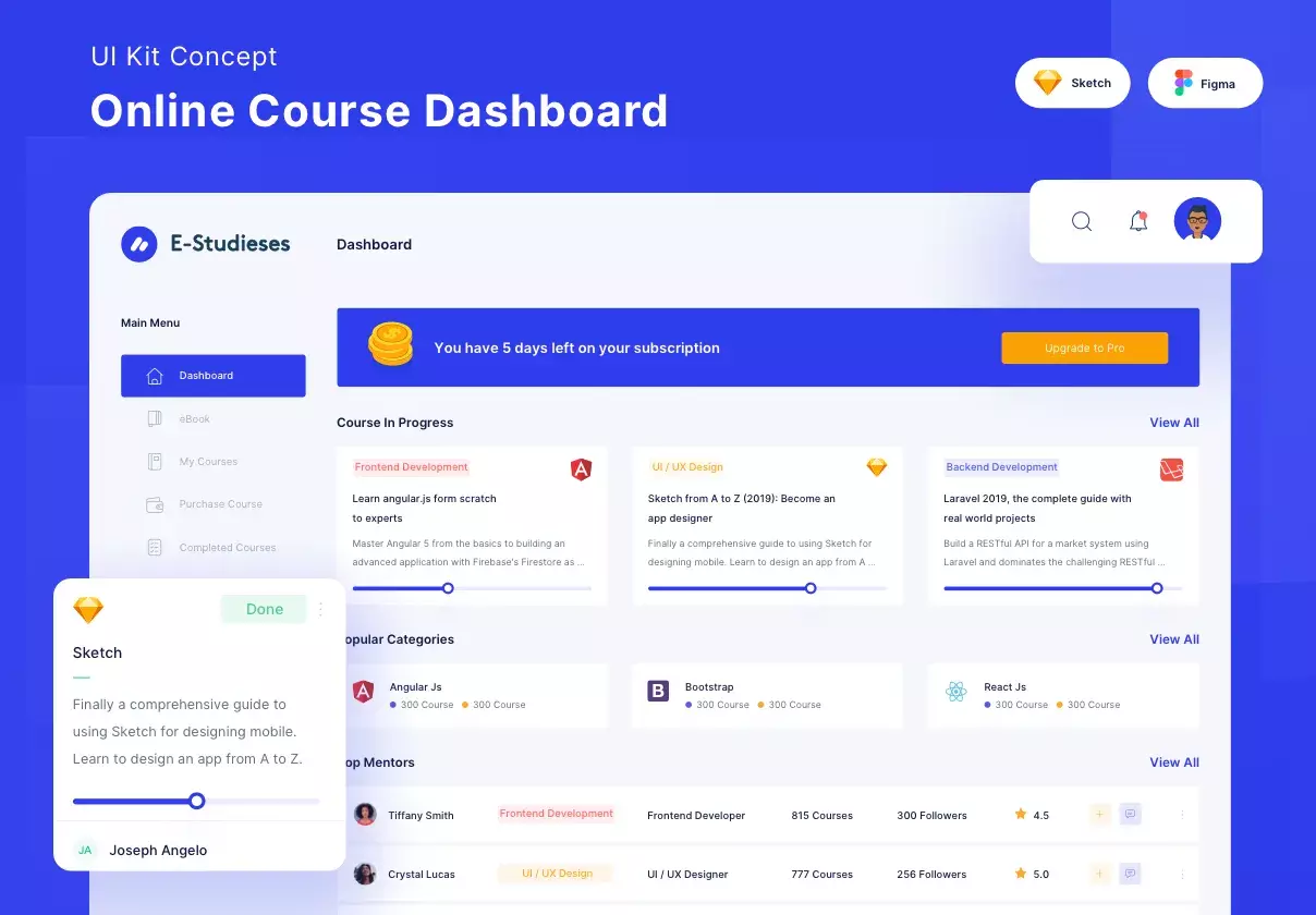 Online Course Dashboard Kit