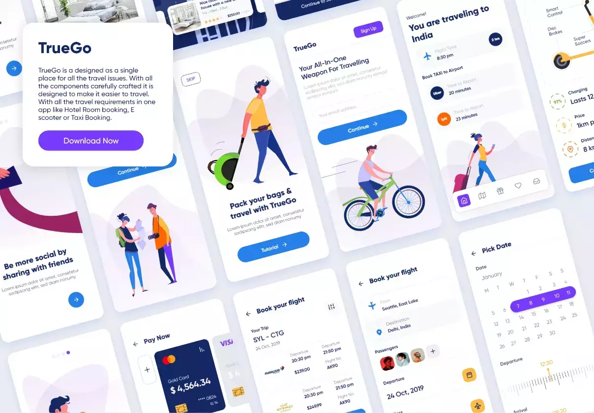 TrueGo Travel App UI Kit