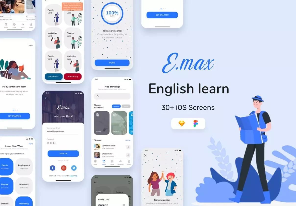 Emax English Learn UI KIT