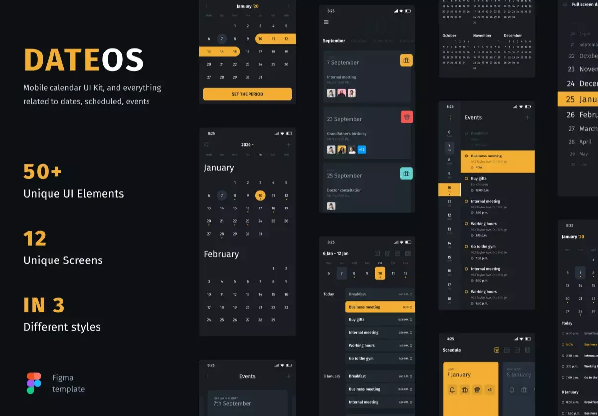 DateOs - Calendar UI Kit