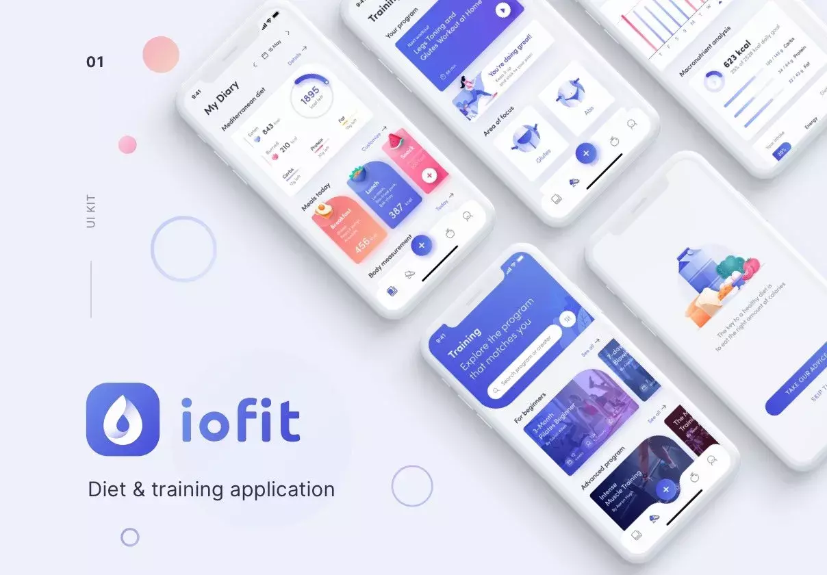 ioFit - Diet & Training App UI Kit