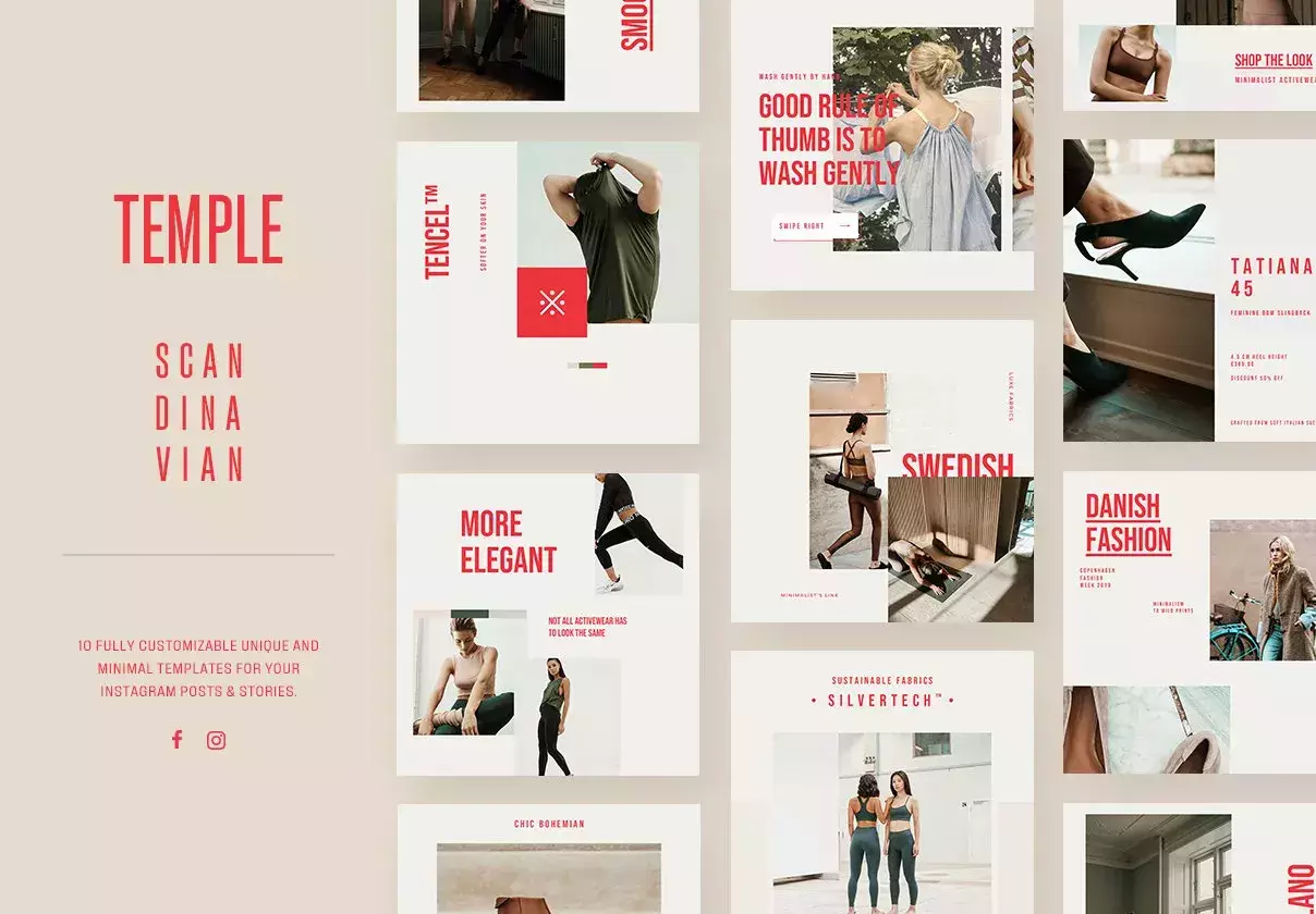 Temple Instagram Post & Stories Templates