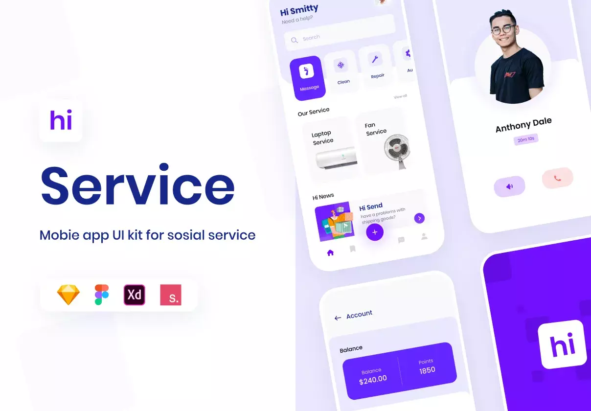 Hi - Social Service App UI KIT