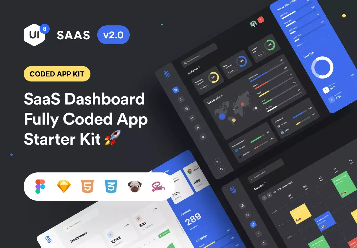 Dashboard app design kit to kickstart your SaaS projects