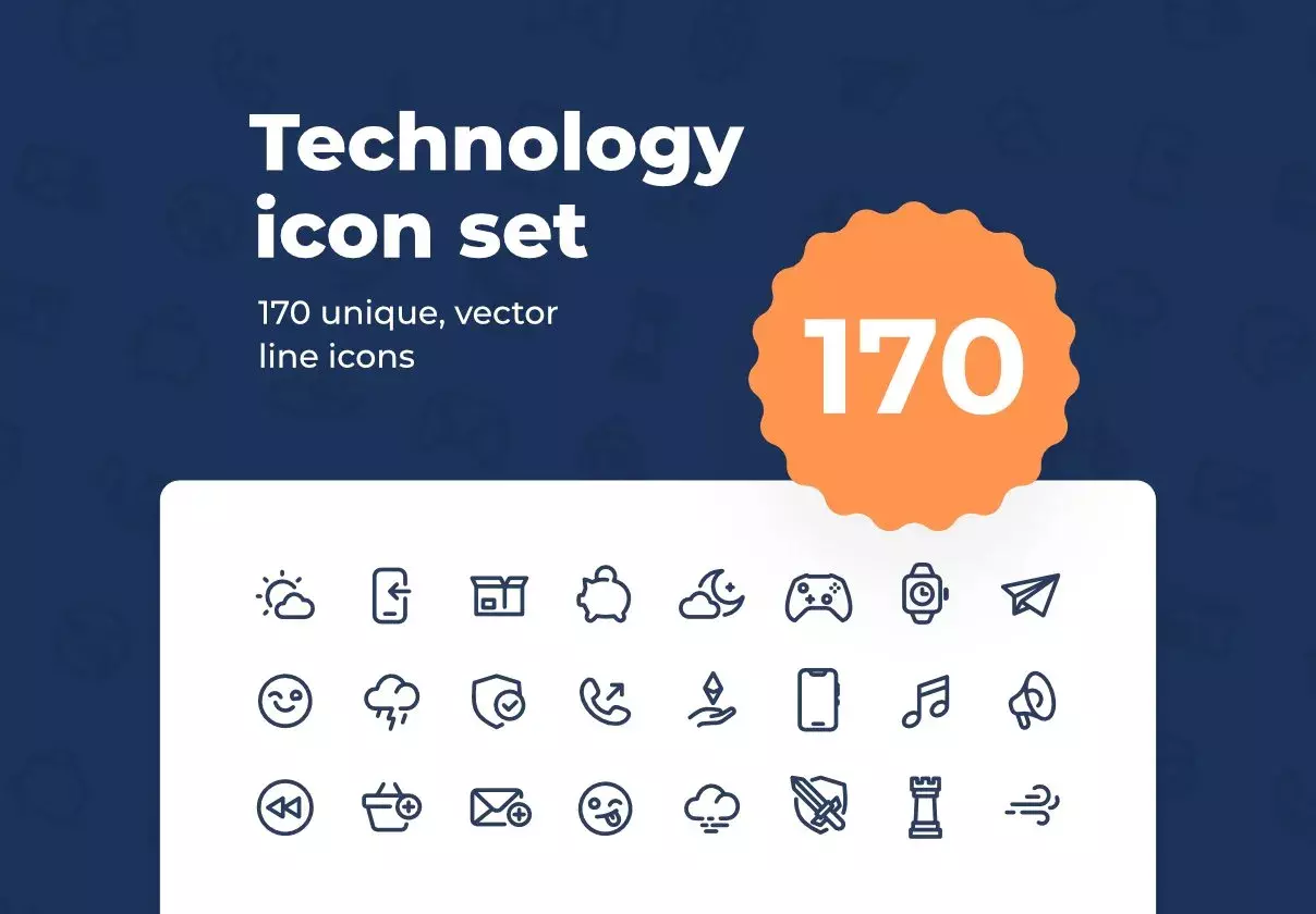 Technology icon set