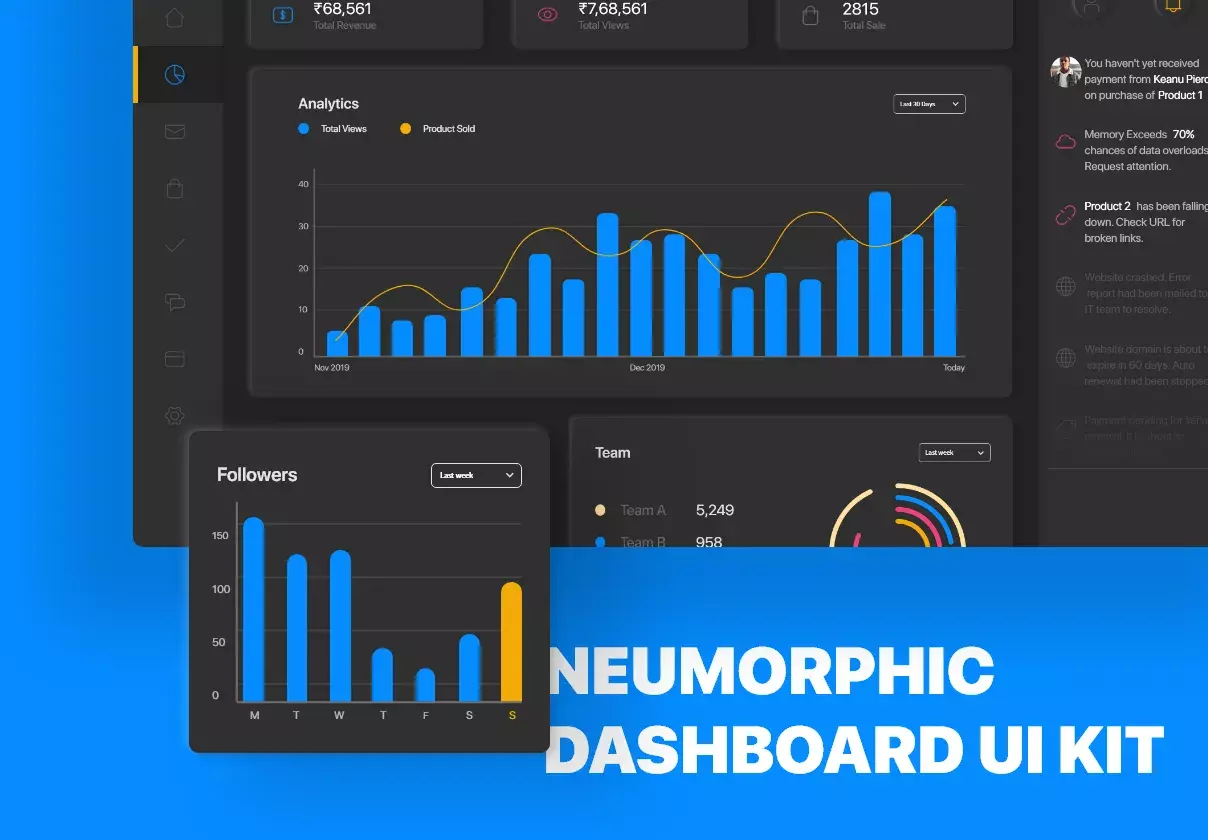 Neumorphic Dashboard UI Kit