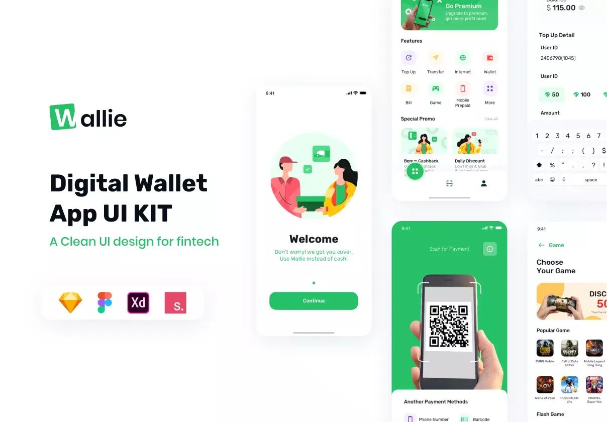 Wallie - Digital Wallet App UI KIT