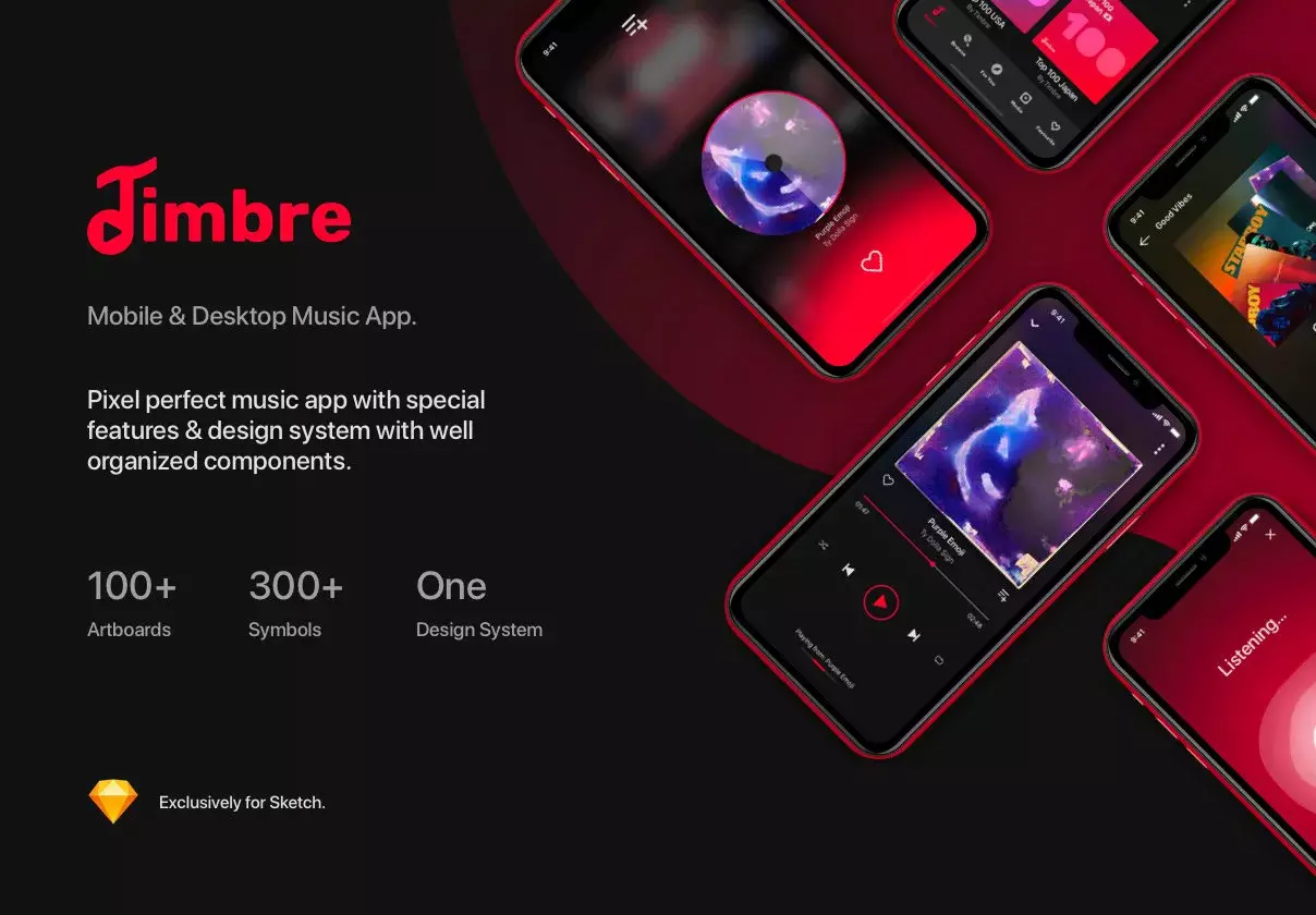 Timbre App - Music App with Design System.