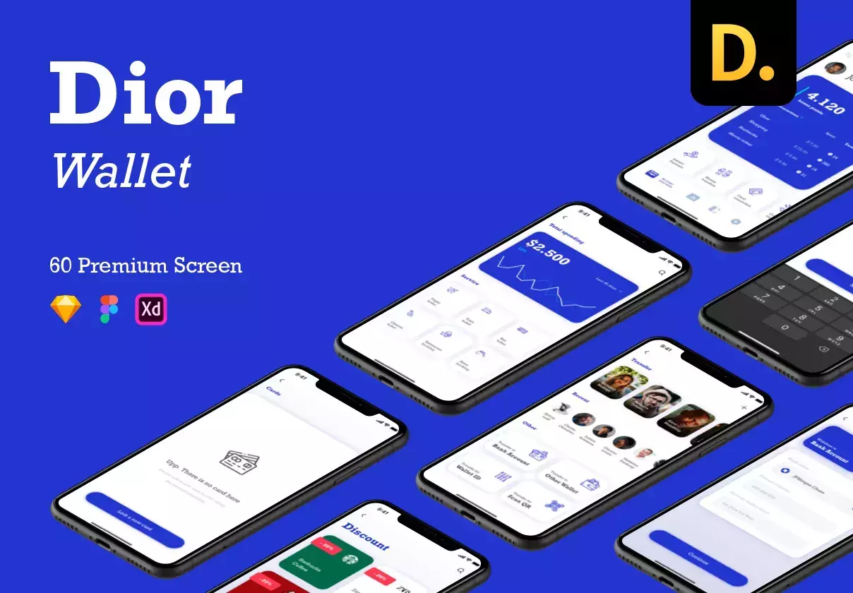 Dior - Wallet app UI Kit