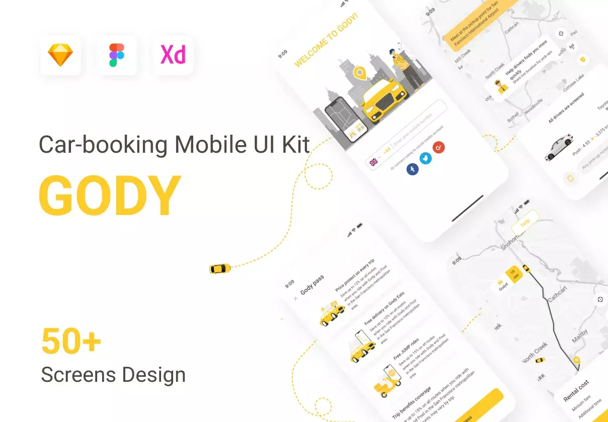 GODY - Car Booking Mobie App UI KIT