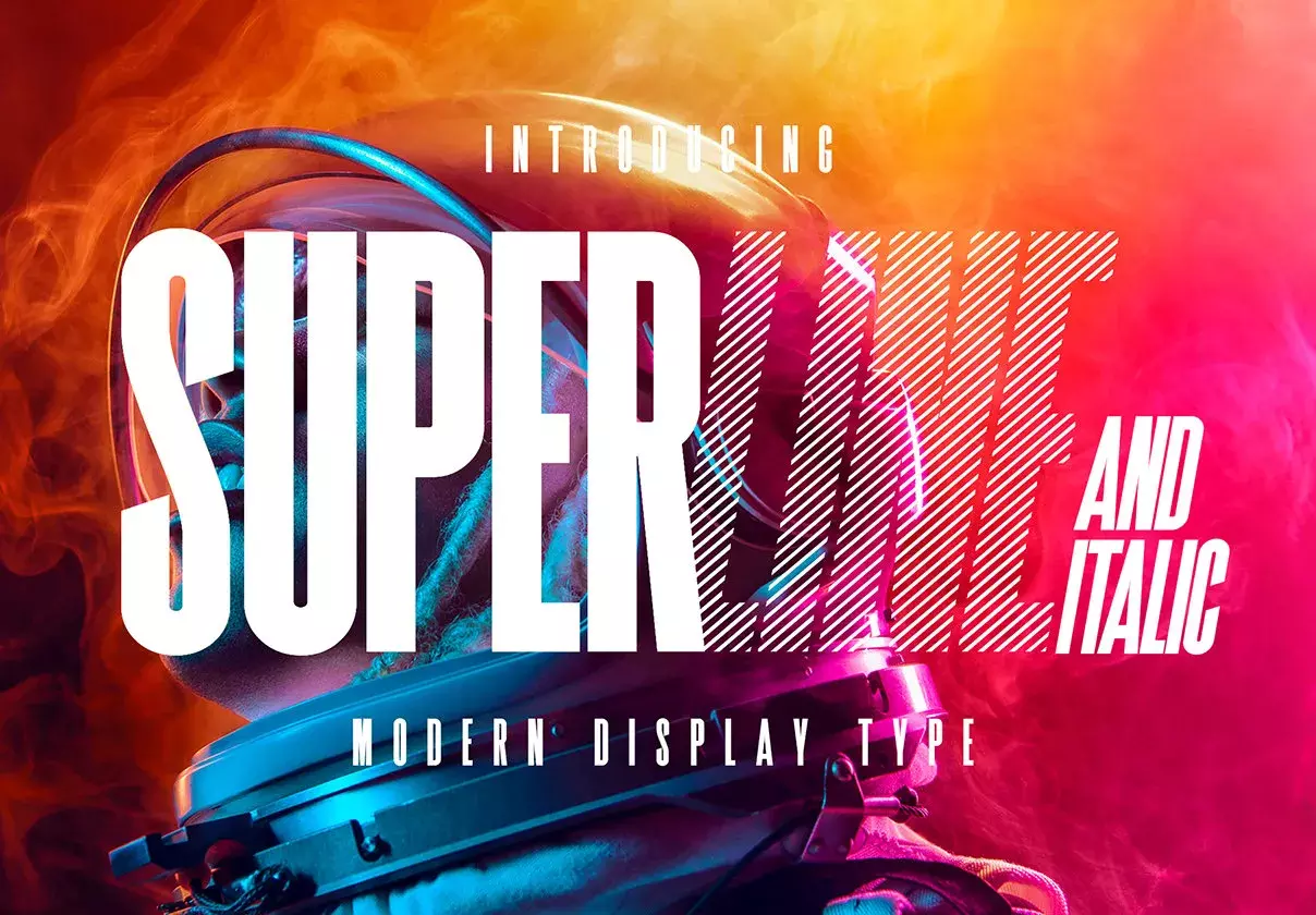 SuperLine Typeface. A striking modern display font in three styles.