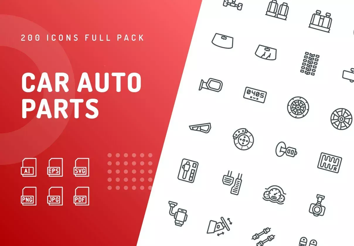 Car Auto Parts Icons