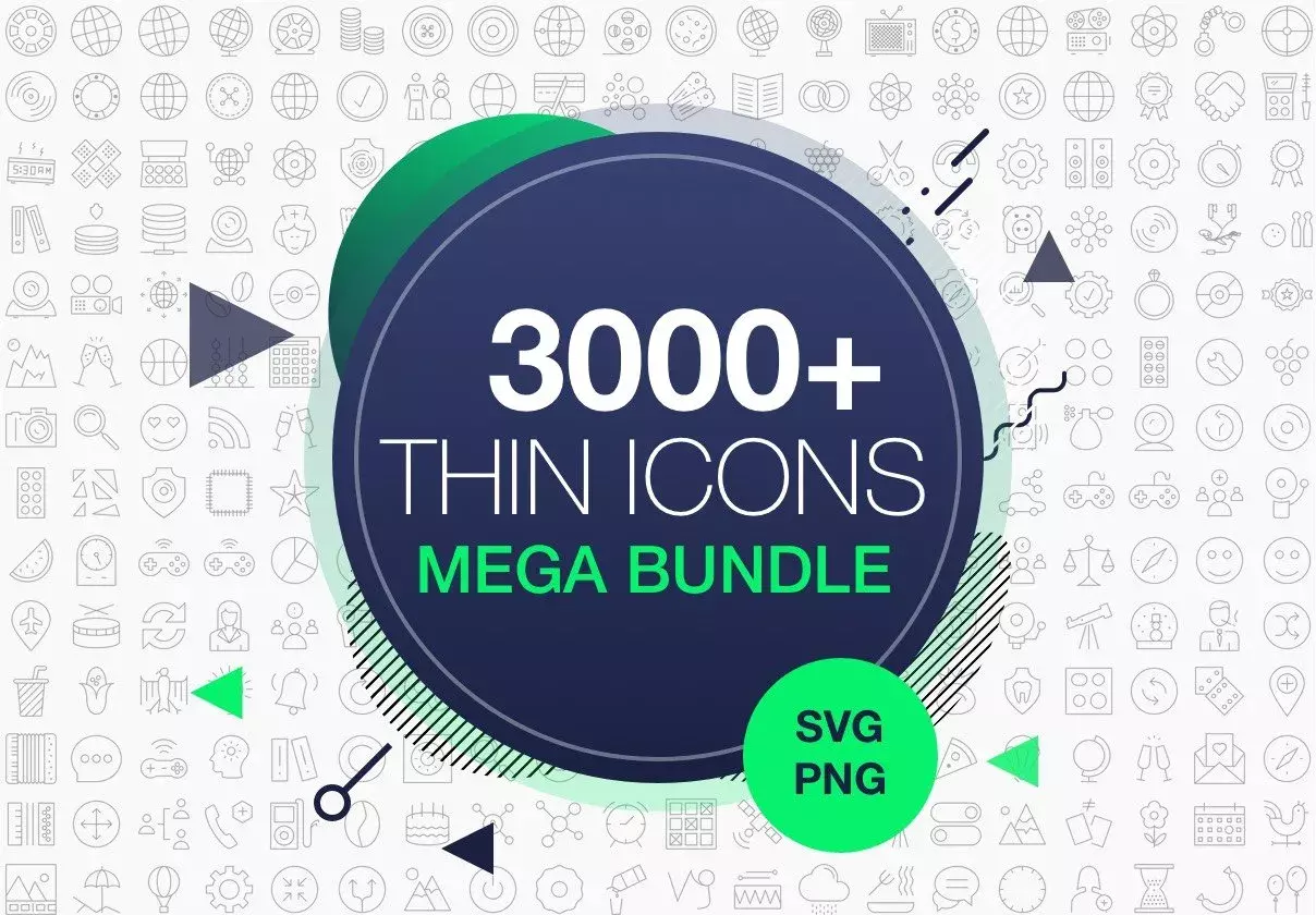 Thin Icons – Mega Bundle – 3000+ Icons