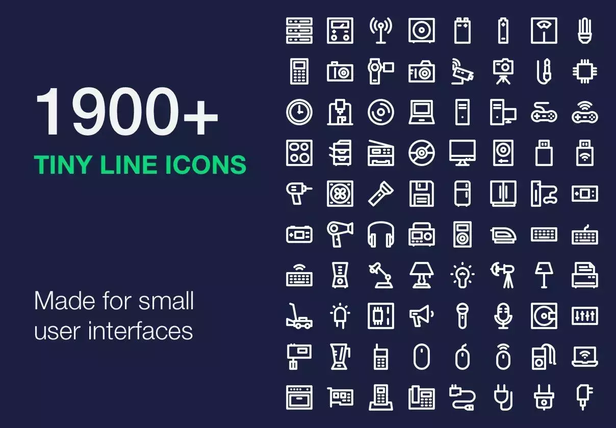 Tiny Line Icons – 1900+ Bundle