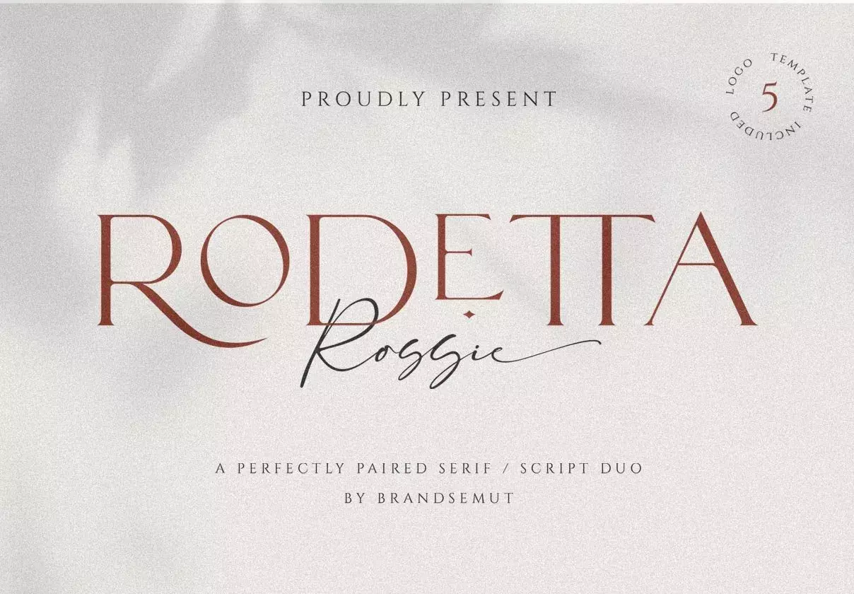 Rodetta Rossie Font Duo + Logos