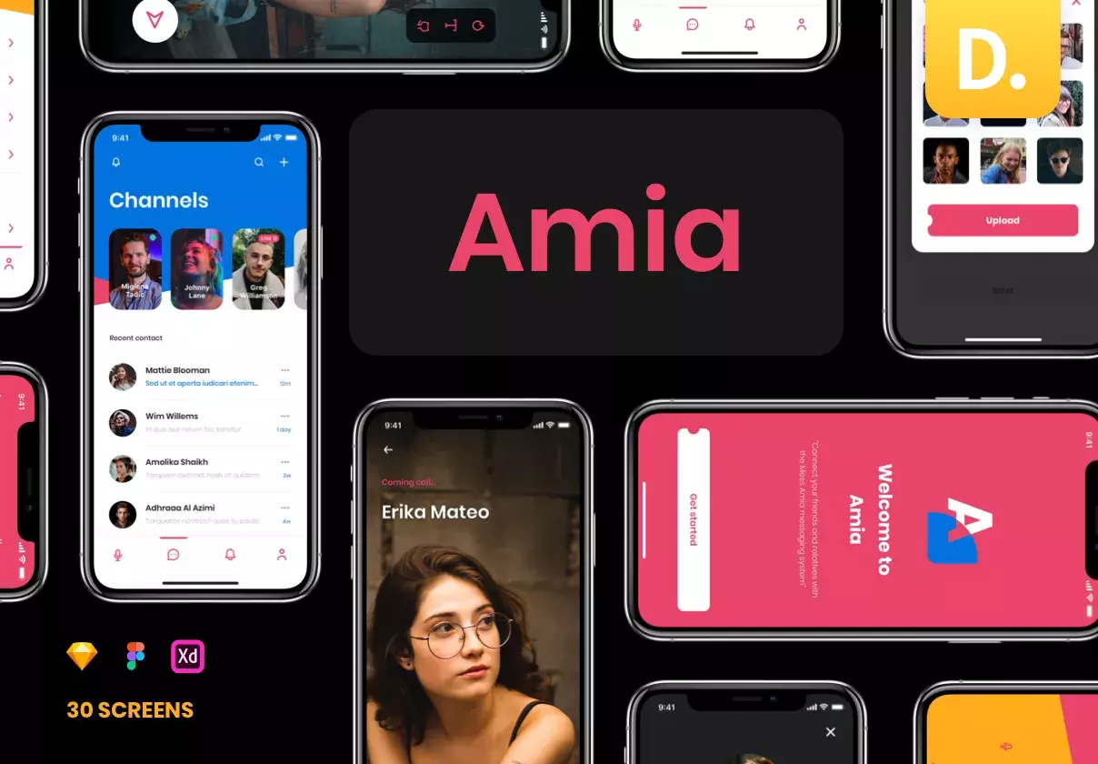 Amia - Messaging App UI Kit