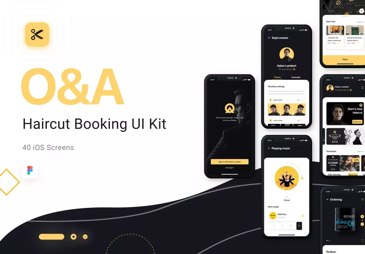 O&A - Haircut Booking UI Kit