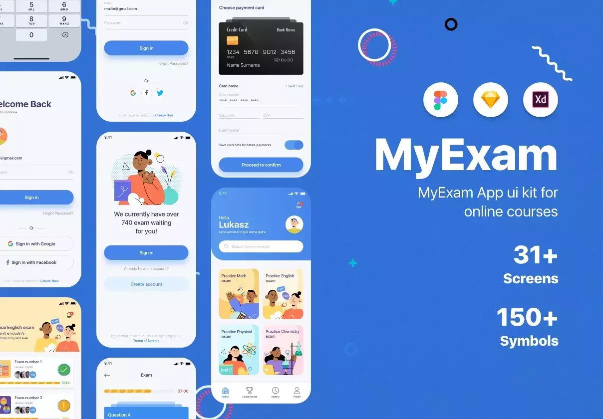 My Exam app UI kit