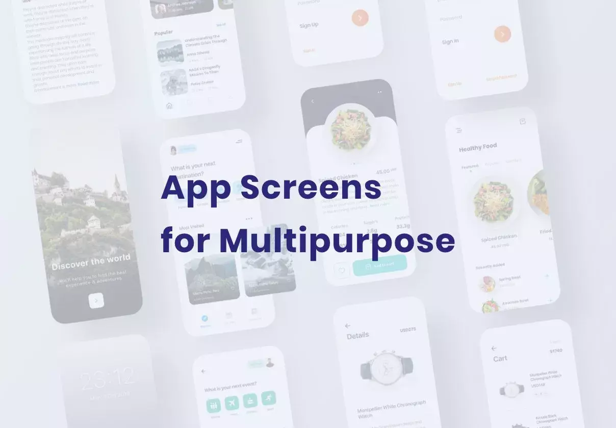 App Screens for Multipurpose