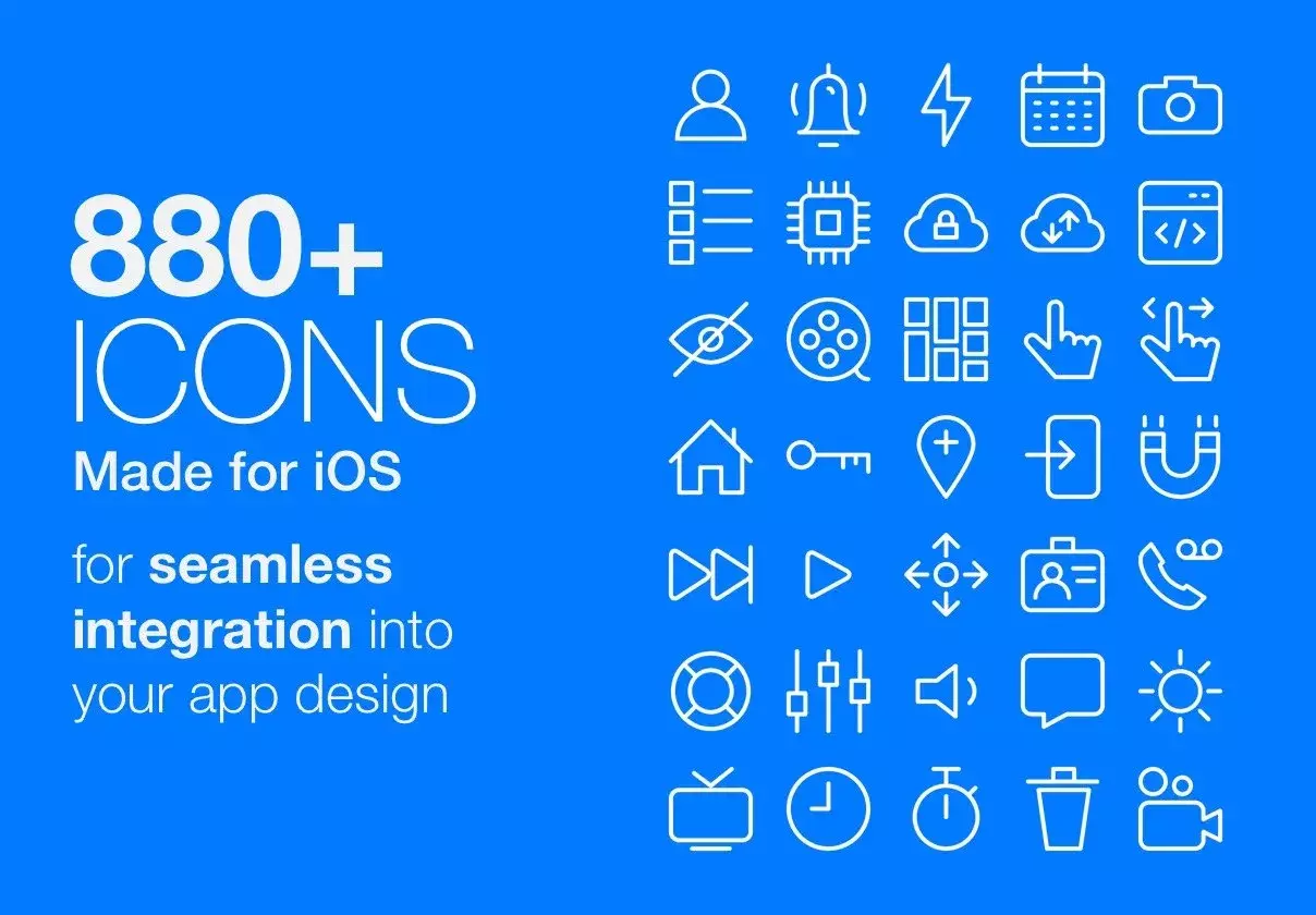 More than 880 premium quality icons for seamless integration