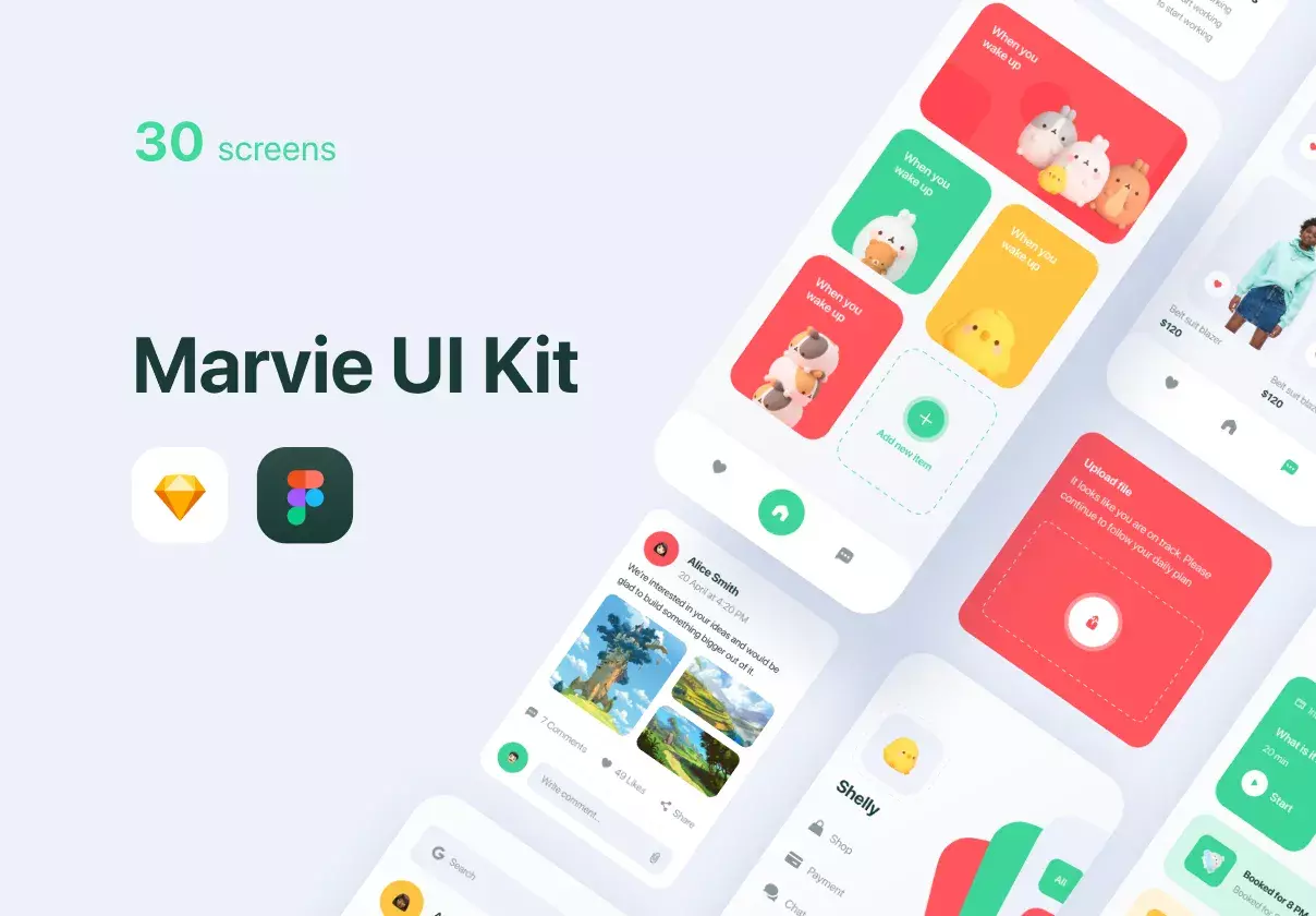 Top-notch multipurpose UI kit with bright and friendly colors