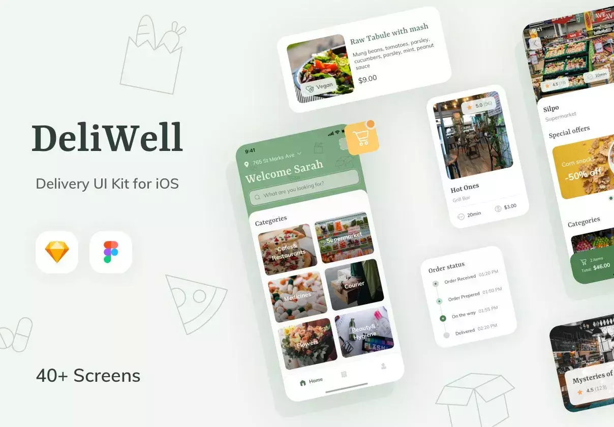 Delivery App UI Kit for iOS