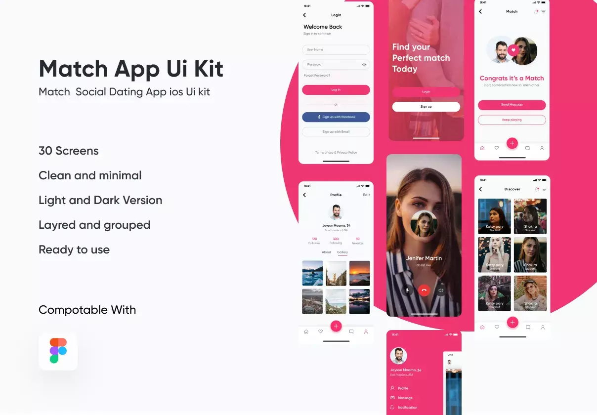 Match Dating App IOS UI Kit