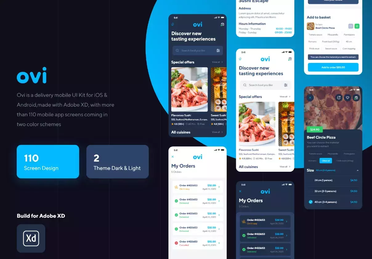 Ovi Food Delivery UI Kit