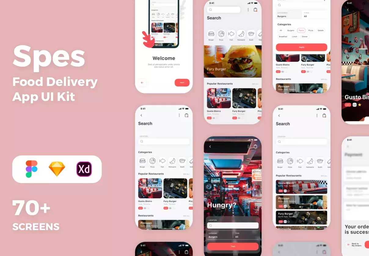 Spes Food Delivery App UI Kit