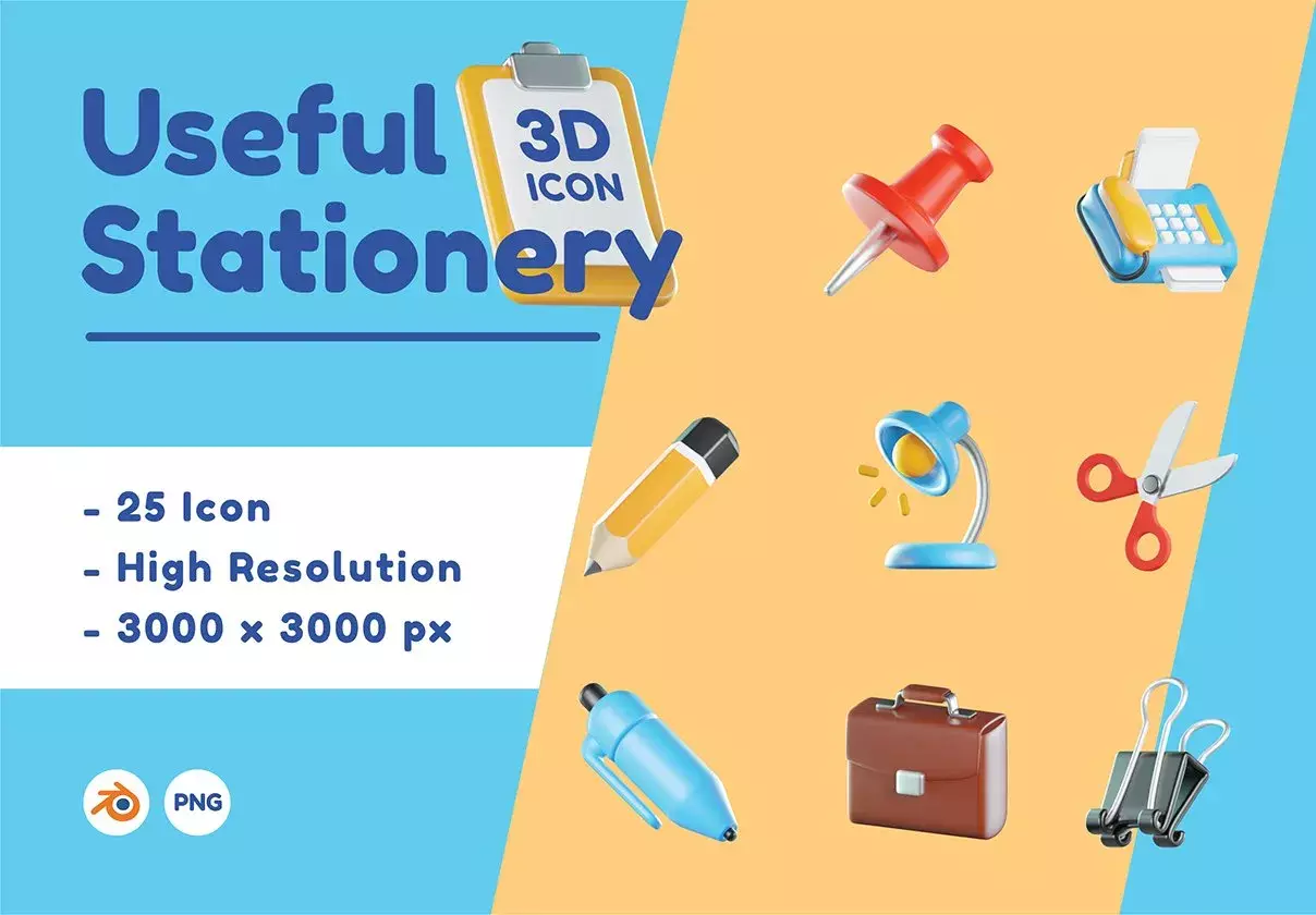 Stationery 3D Icons