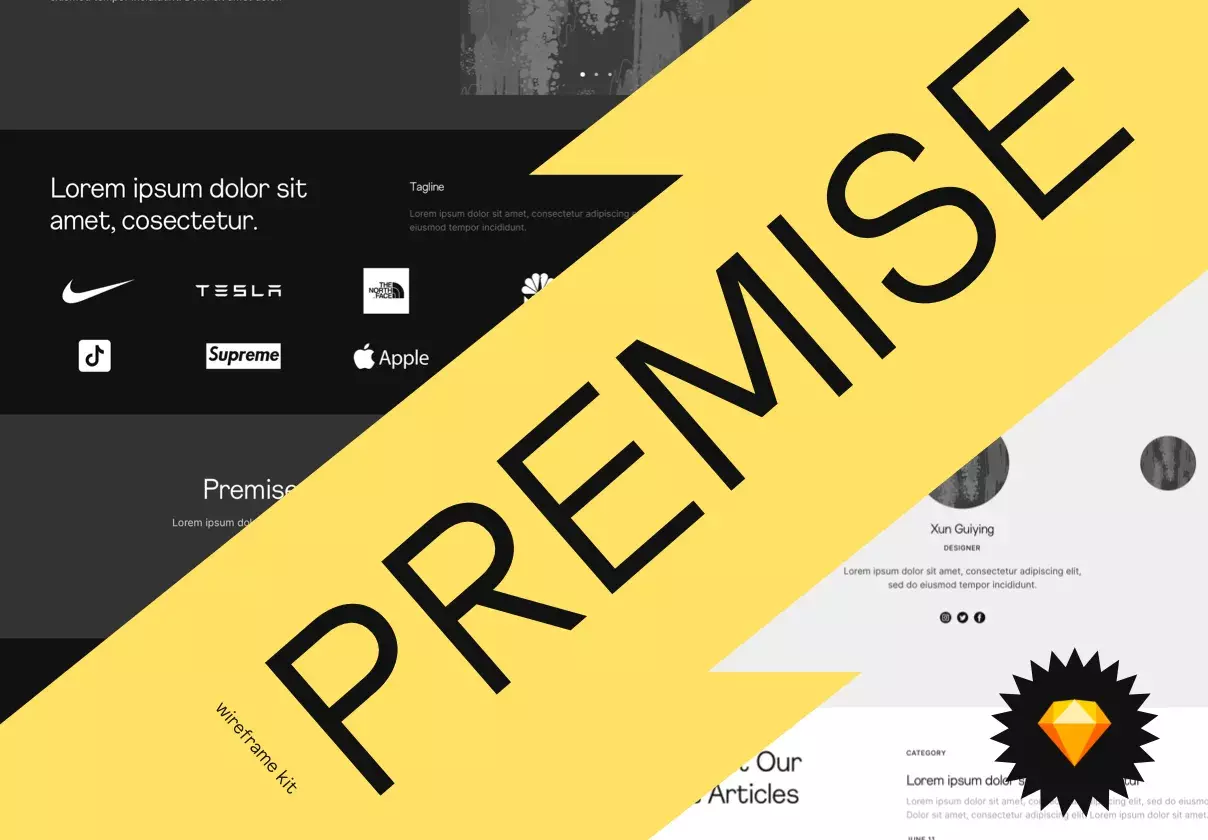 Premise - Website and Landing Page Wireframe Kit - Desktop