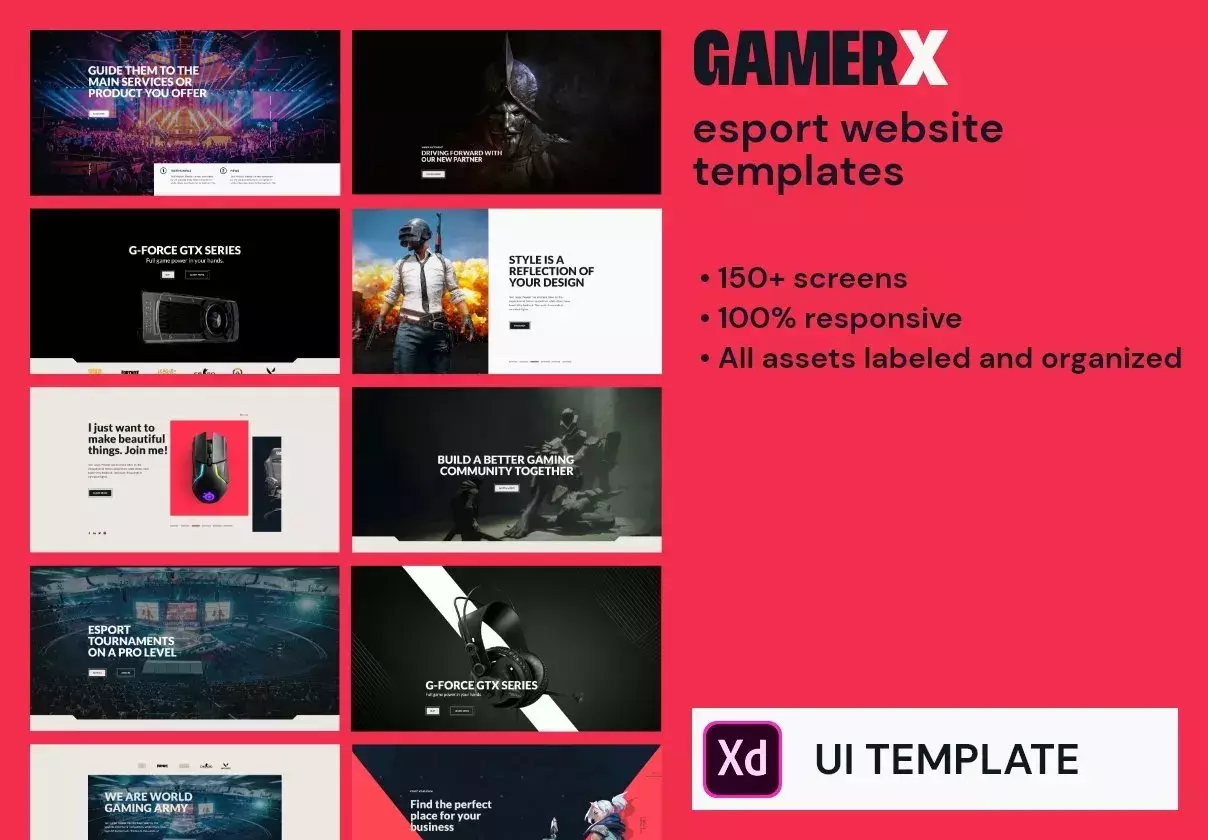 GamerX-eSport Website UI Kit