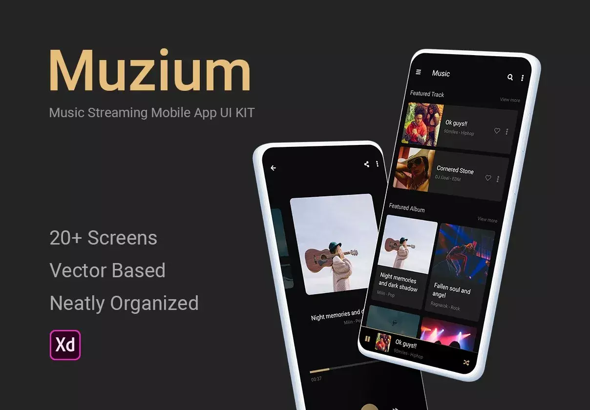 Muzium - Music Streaming mobile app UI KIT