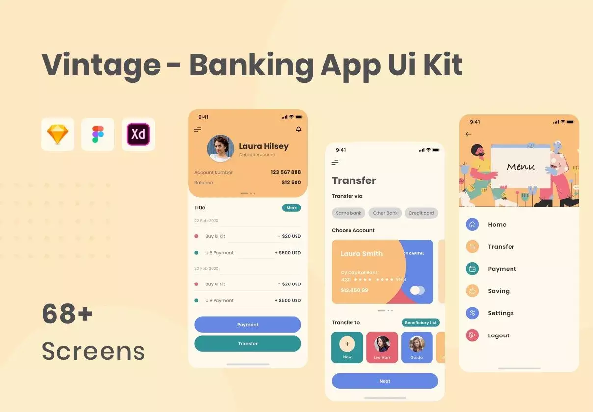 Vintage - Bank App Ui Kit