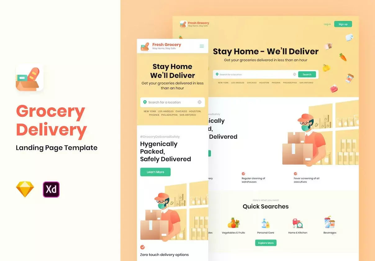 Fresh Grocery - Landing Page Design Template