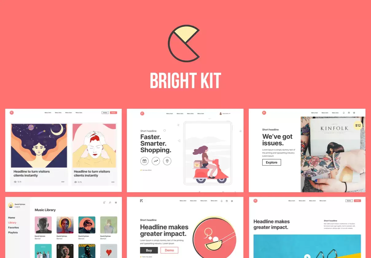 Bright Kit Web Layouts & UI Kits