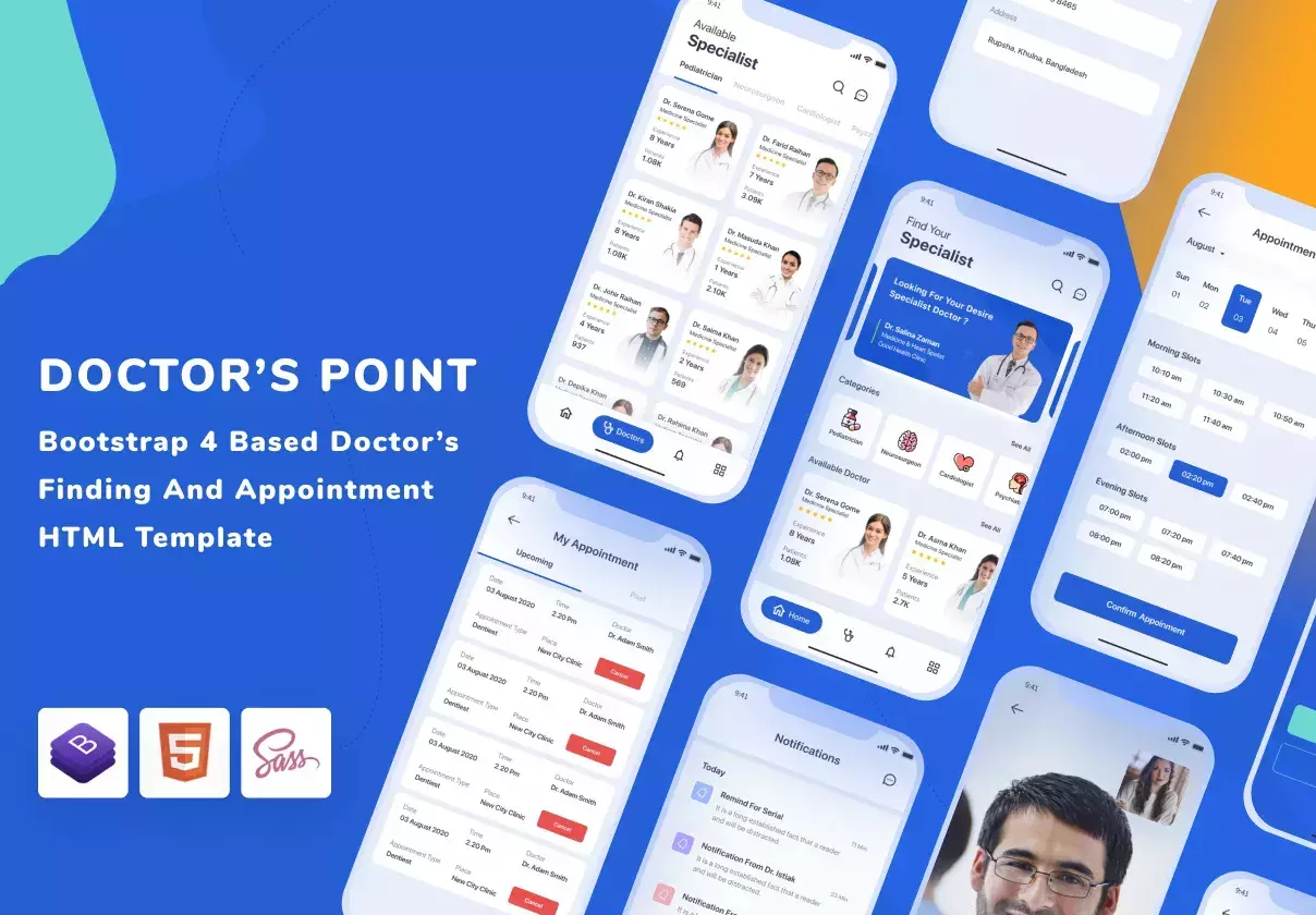 Bootstrap 4 Based Medical App HTML Template