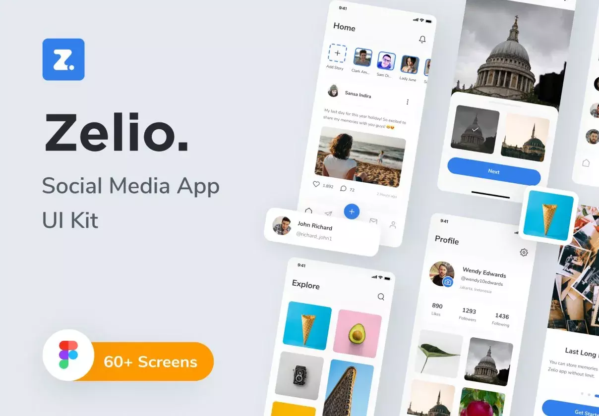 iPhone X Screens Social Media App UI Kit