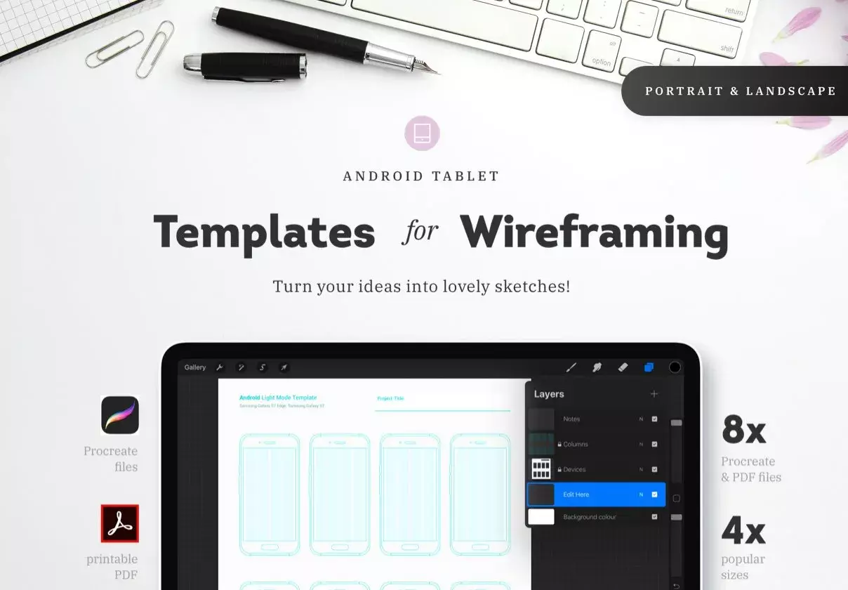 Procreate - Android Tablet Templates for Wireframing