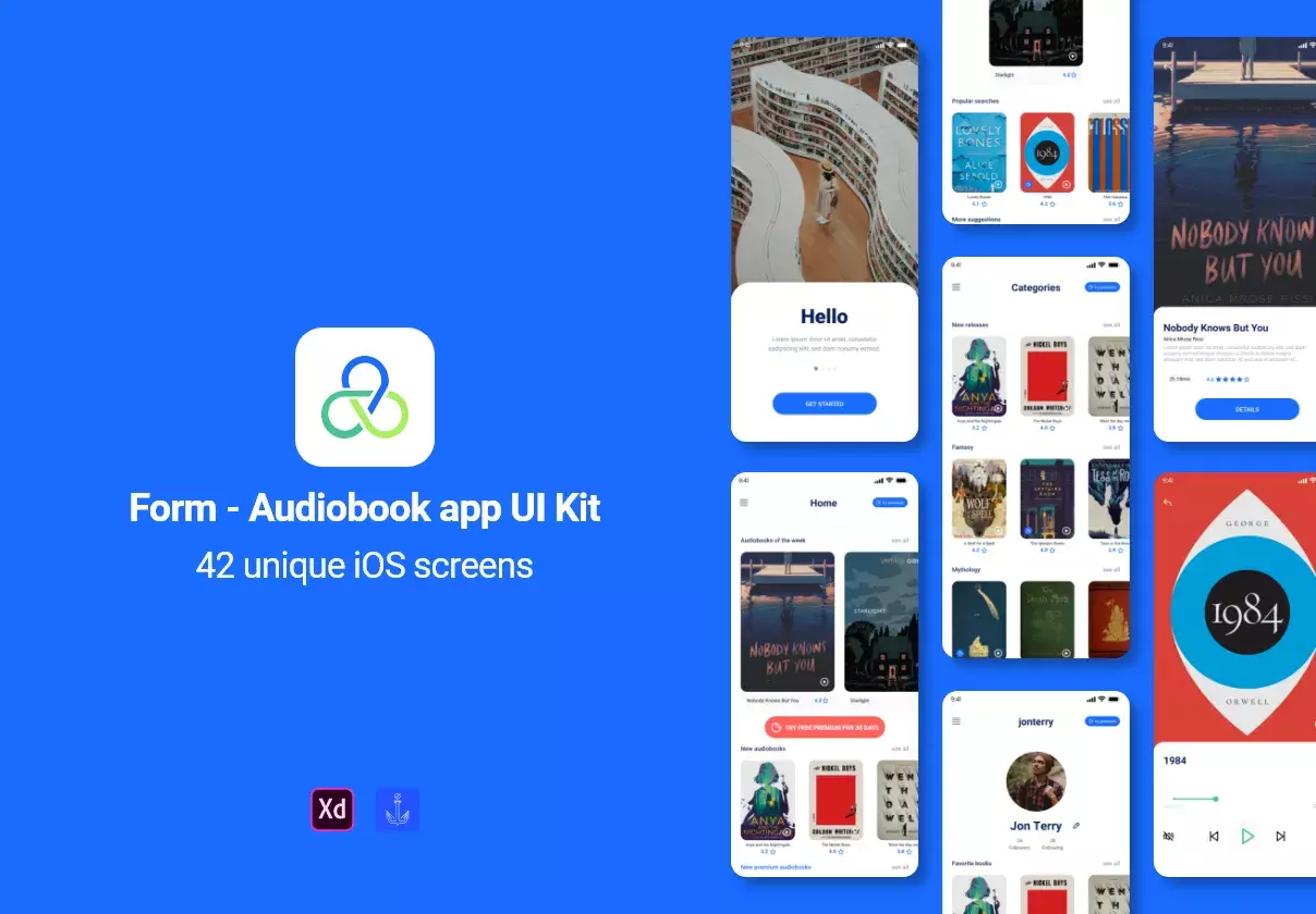 Form Audiobooks app - iOS UI Kit