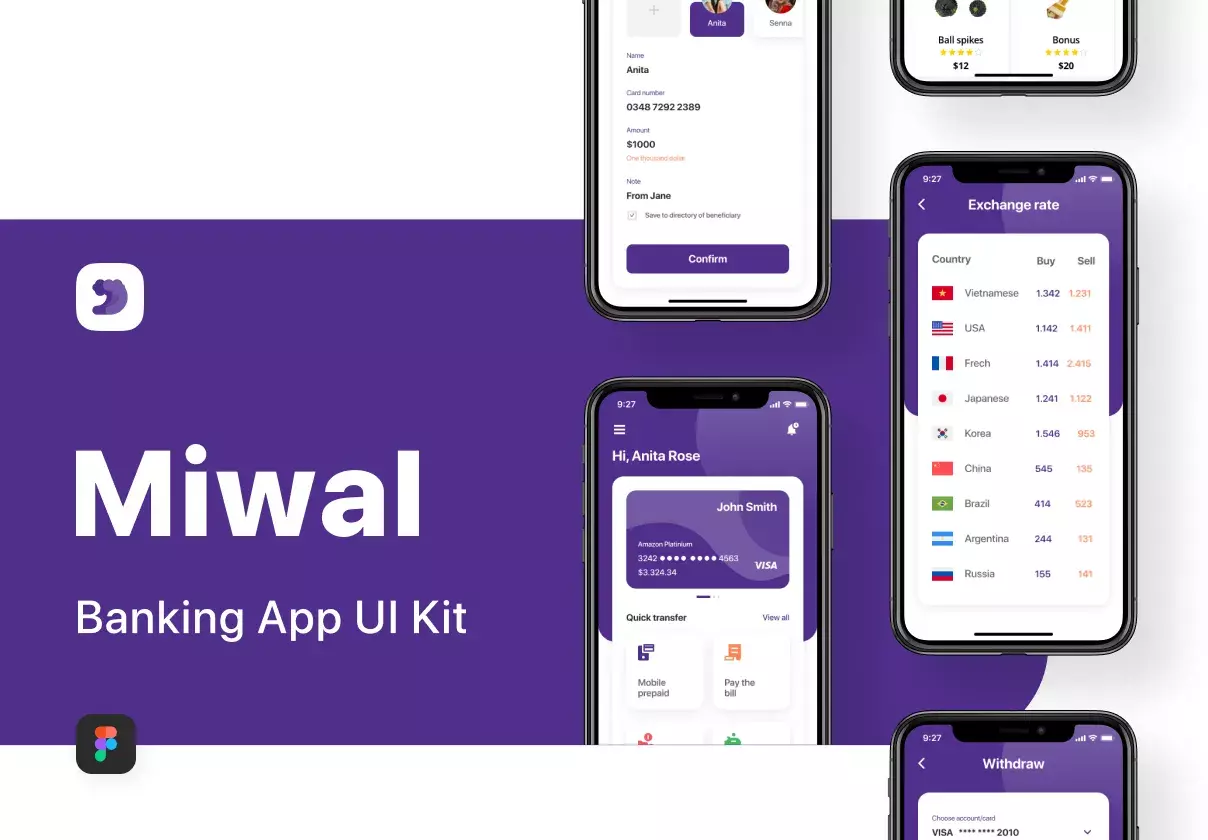 Miwal - Banking App UI Kit