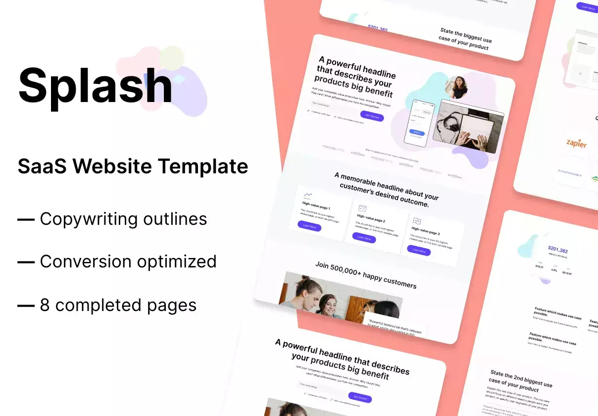 Splash SaaS Website Template