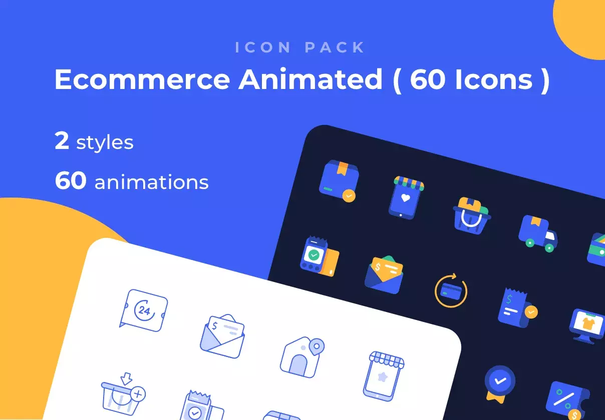 Ecommerce Animated Icons ( 60 Icons )