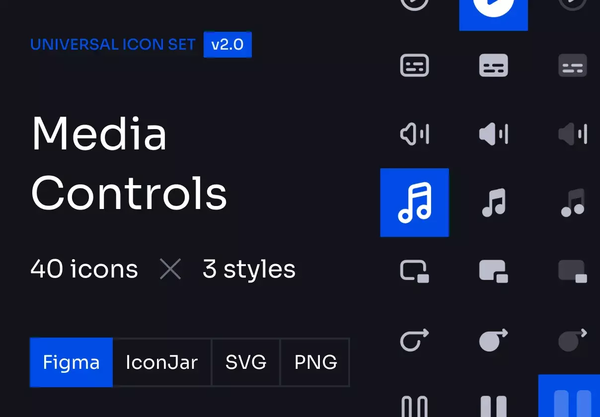 Media Controls Icon Set