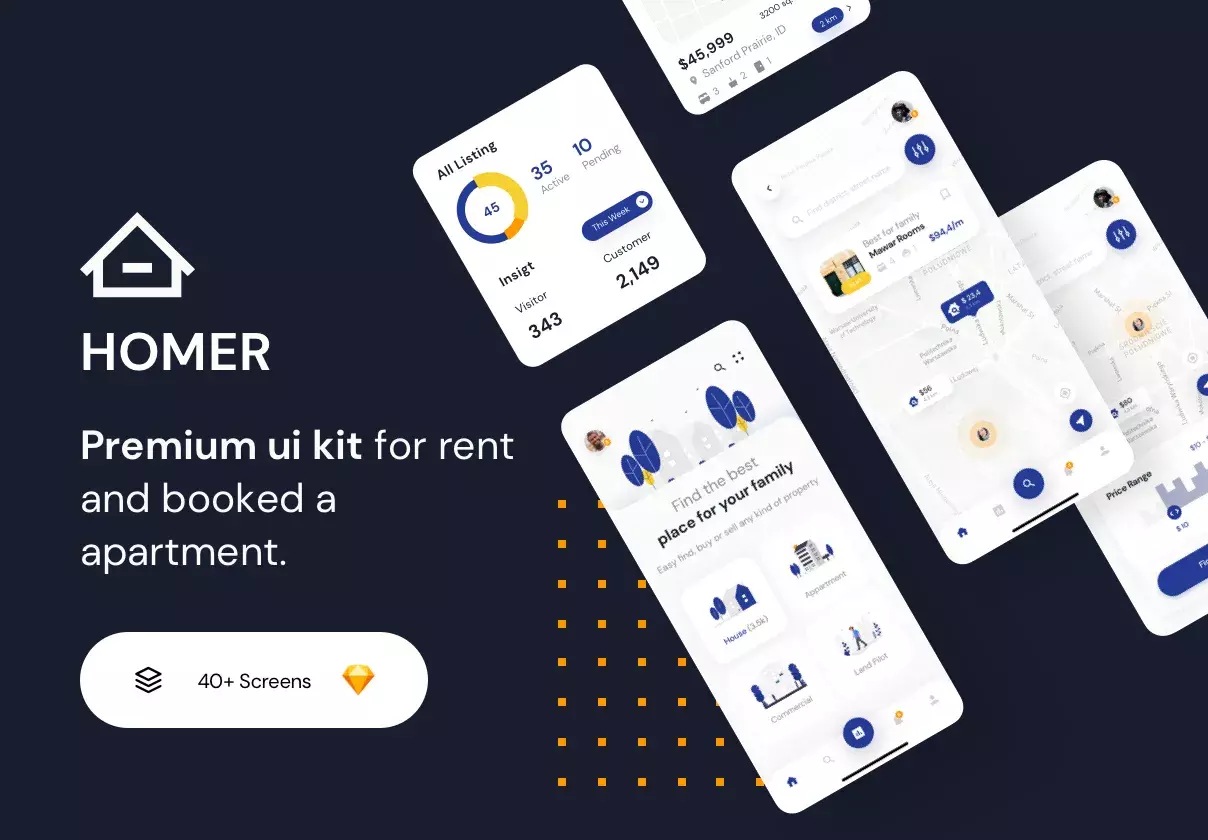 Homer Apartment App UI Kit