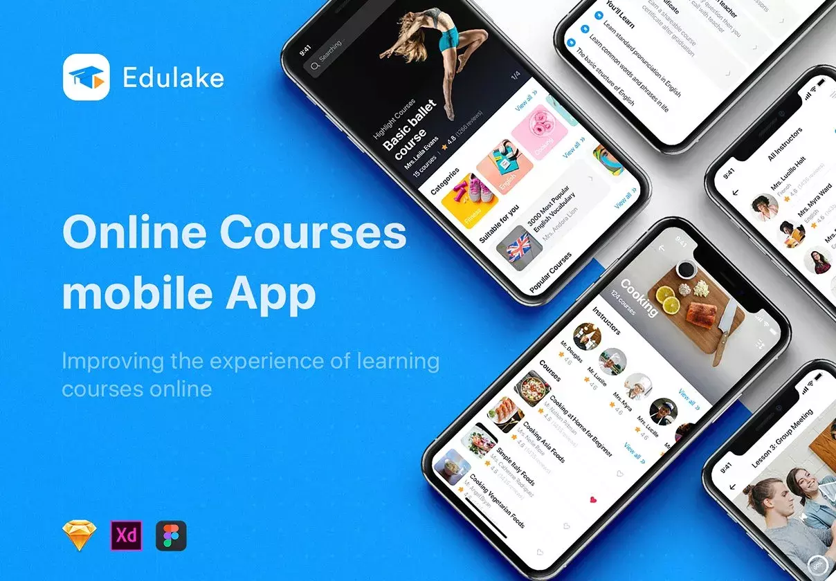 Edulake - Online Course mobile UI Kit