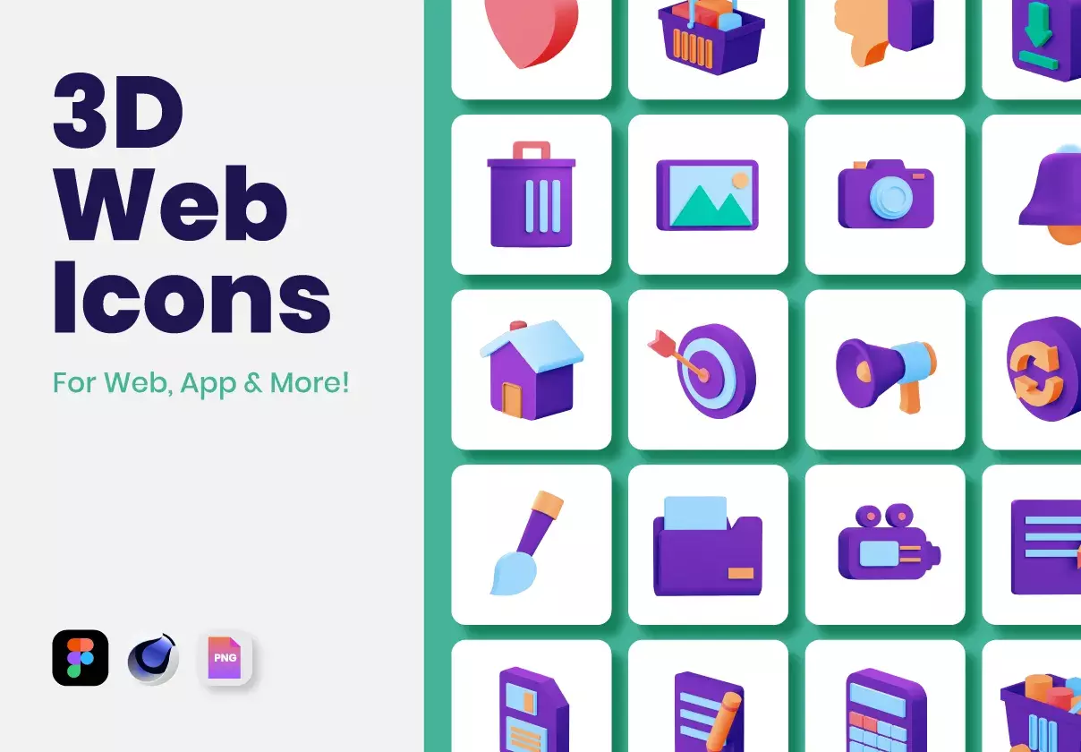 Premium 3D Web Icons for Your Web, App, Marketing Communications & Presentation Design